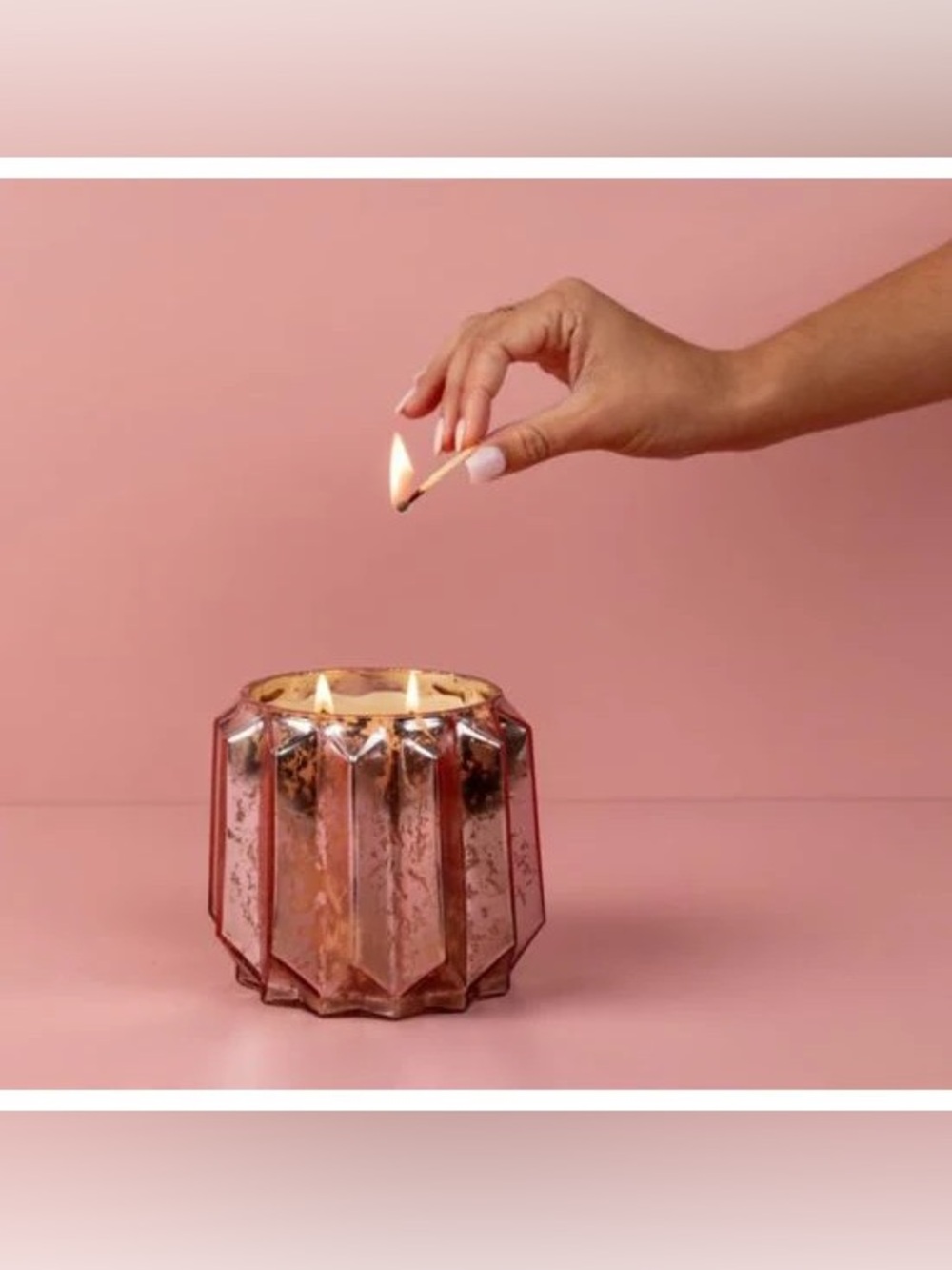 Sweet Grace 3-Wick Candle – Pink Chevron Glass Jar | 23.3 oz